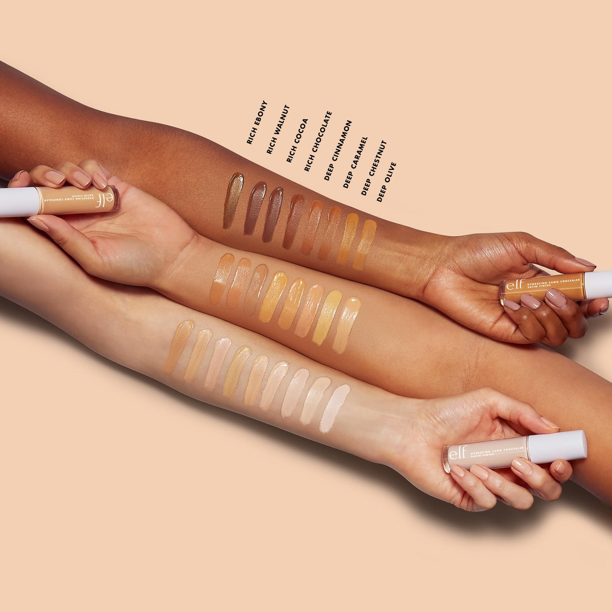 e.l.f. Hydrating Camo Concealer, Covers Blemishes & Under-Eye Circles, Full-Coverage & Delivers A Satin Finish, Vegan & Cruelty-Free, Light Ivory