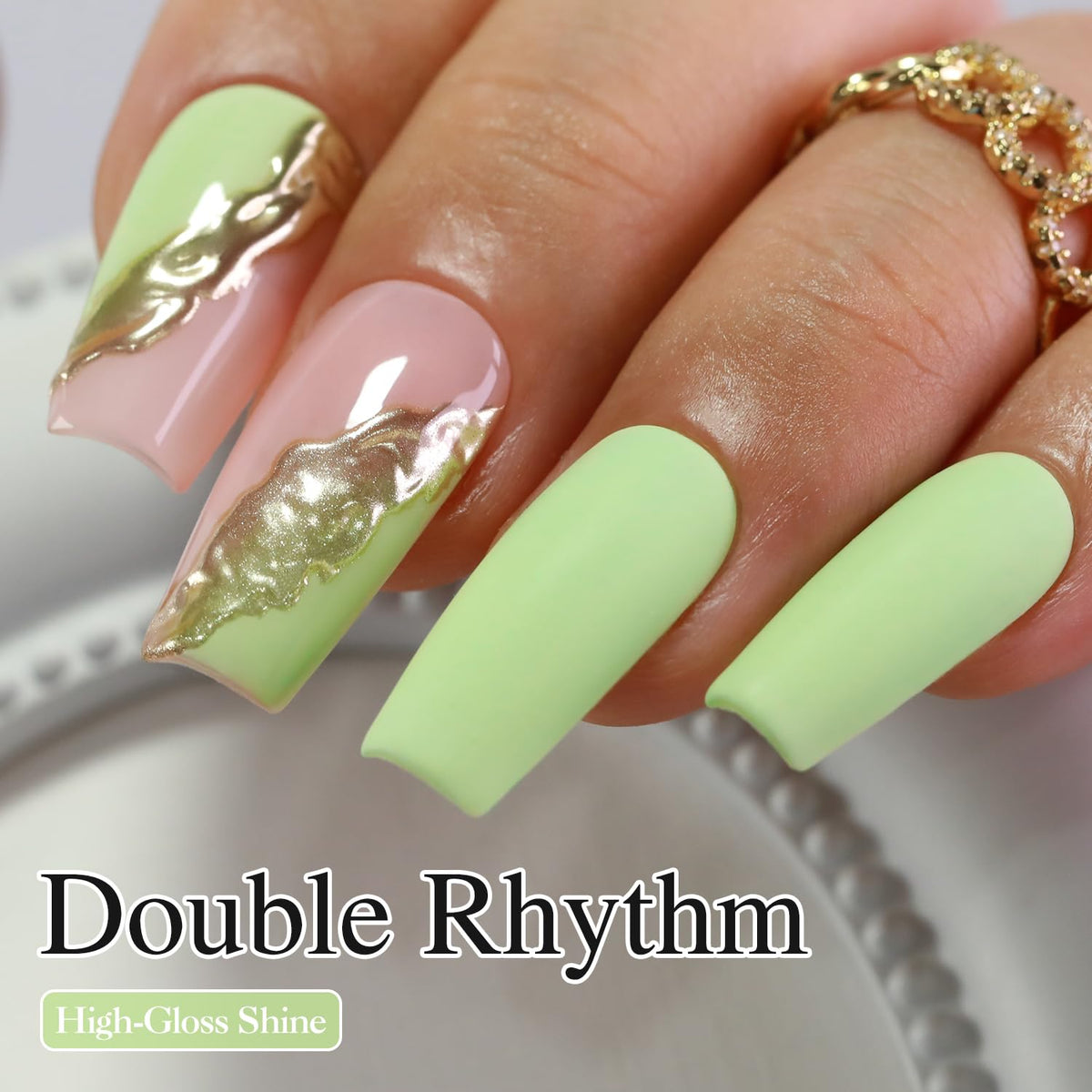 Double Rhythm 15ML Gel Nail Polish Pure Sheer Same Color Same Bottle Gel Polish Art Manicure Salon DIY at Home for Women (Milky White-A1075)