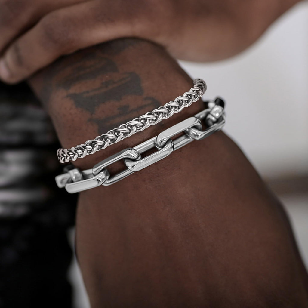DAYANEY Mens Bracelet Silver and Gold Bracelet for Men Rakhi for Brother