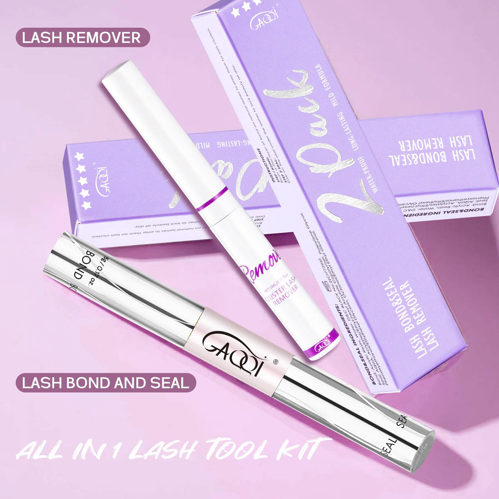 GAQQI Lash Cluster Glue, Waterproof Bond and Seal Lash Glue, Black - 10ml | Strong Hold 3-7days, Latex-free & Formaldehyde-free, Waterproof, For Cluster/ Individual/ Strip Lashes, Easy to Use