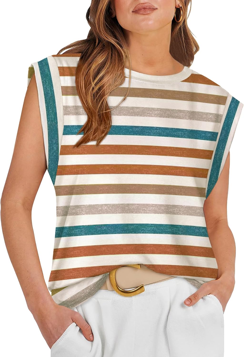 WIHOLL Cap Sleeve Tops for Women Summer Top Basic Tee Shirts Business Casual Tank Loose Fit 2026 Fashion