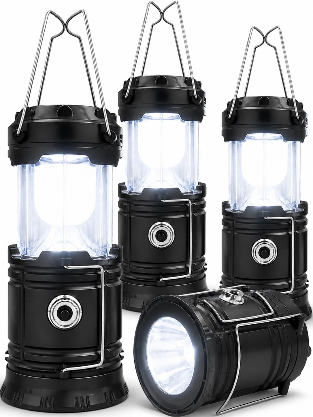 MalloMe Camping Lights LED Lantern Flashlights, Battery Operated Lamp Tent Lanterns for Power Outages, Camping Essentials Outdoor,Home,Emergency Gear, Hurricane Survival (3 AAA batteries not included)