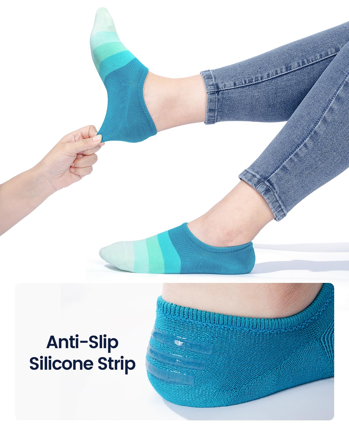 IDEGG Women & Men No Show Low Cut Anti‑Slip Casual Sports Running Socks