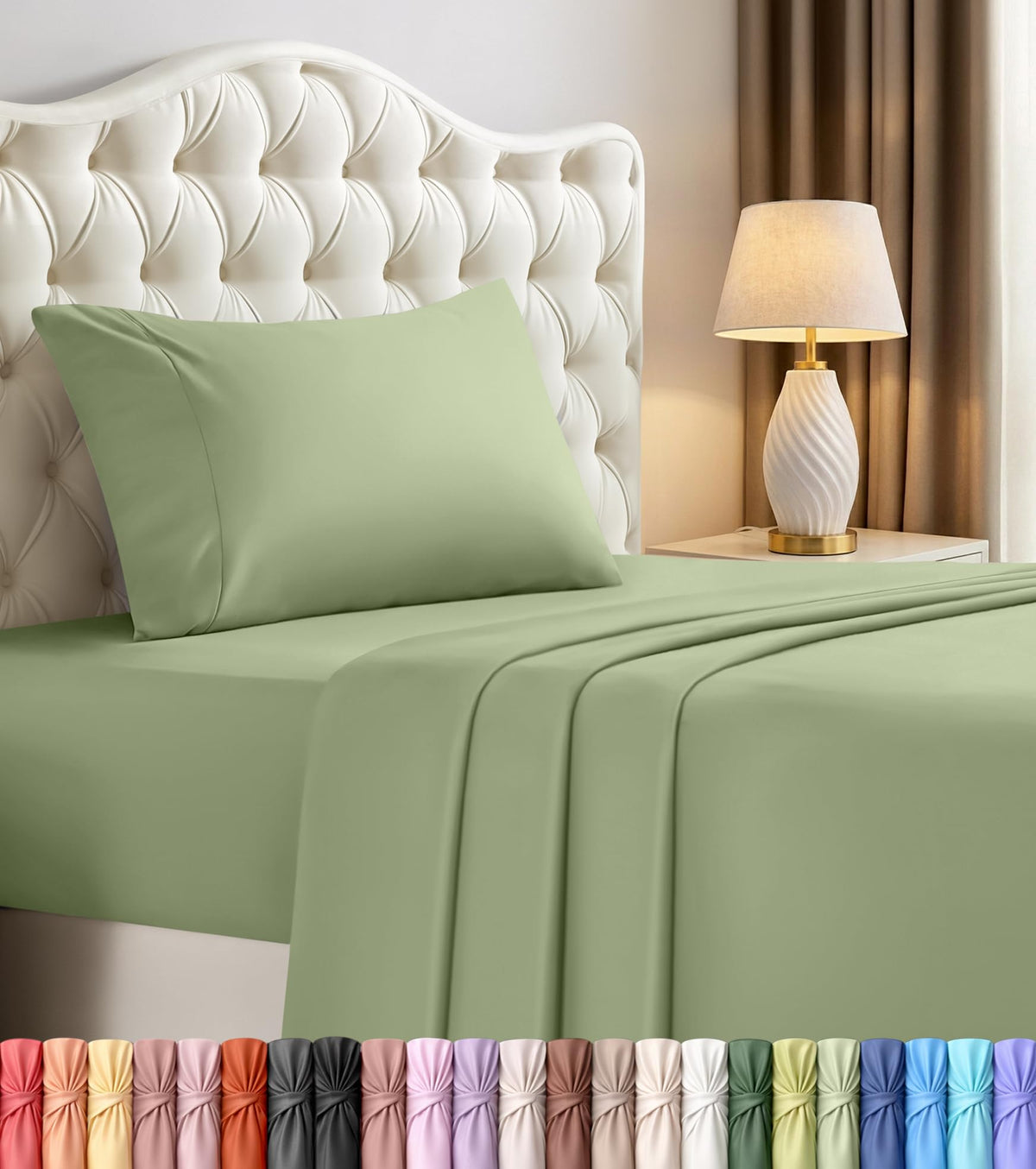 Queen Sheets Set, 4 Pieces 16" Deep Pocket Hotel Luxury Bed Sheets, Grey | Extra Soft Bedsheet Set, Comfy & Breathable Cooling Sheets, Wrinkle & Fade Resistant, Fitted Sheet, Flat Sheet, 2 Pillowcases