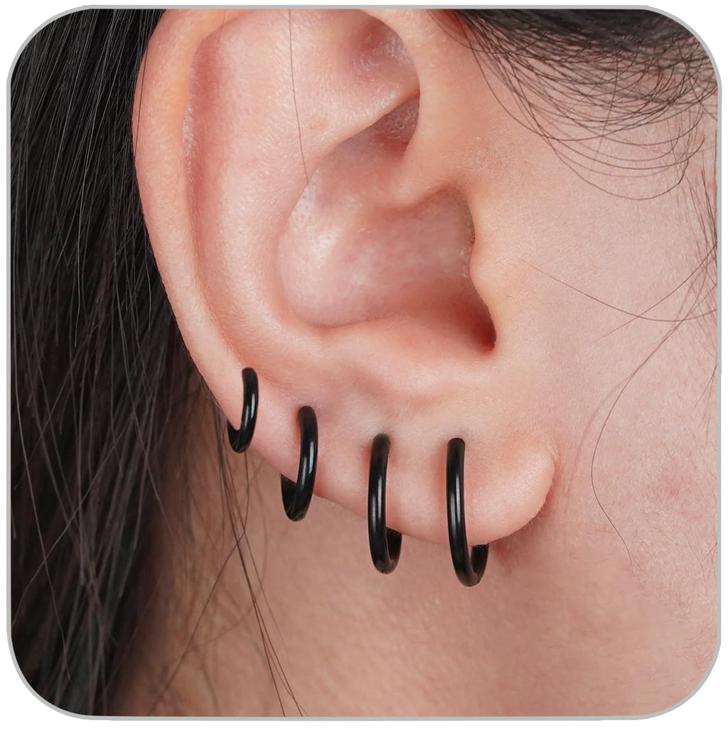 1 Pair 6mm Small Hoop Earrings for Women, Huggie Hoop Earrings (Gold/1.6mm)