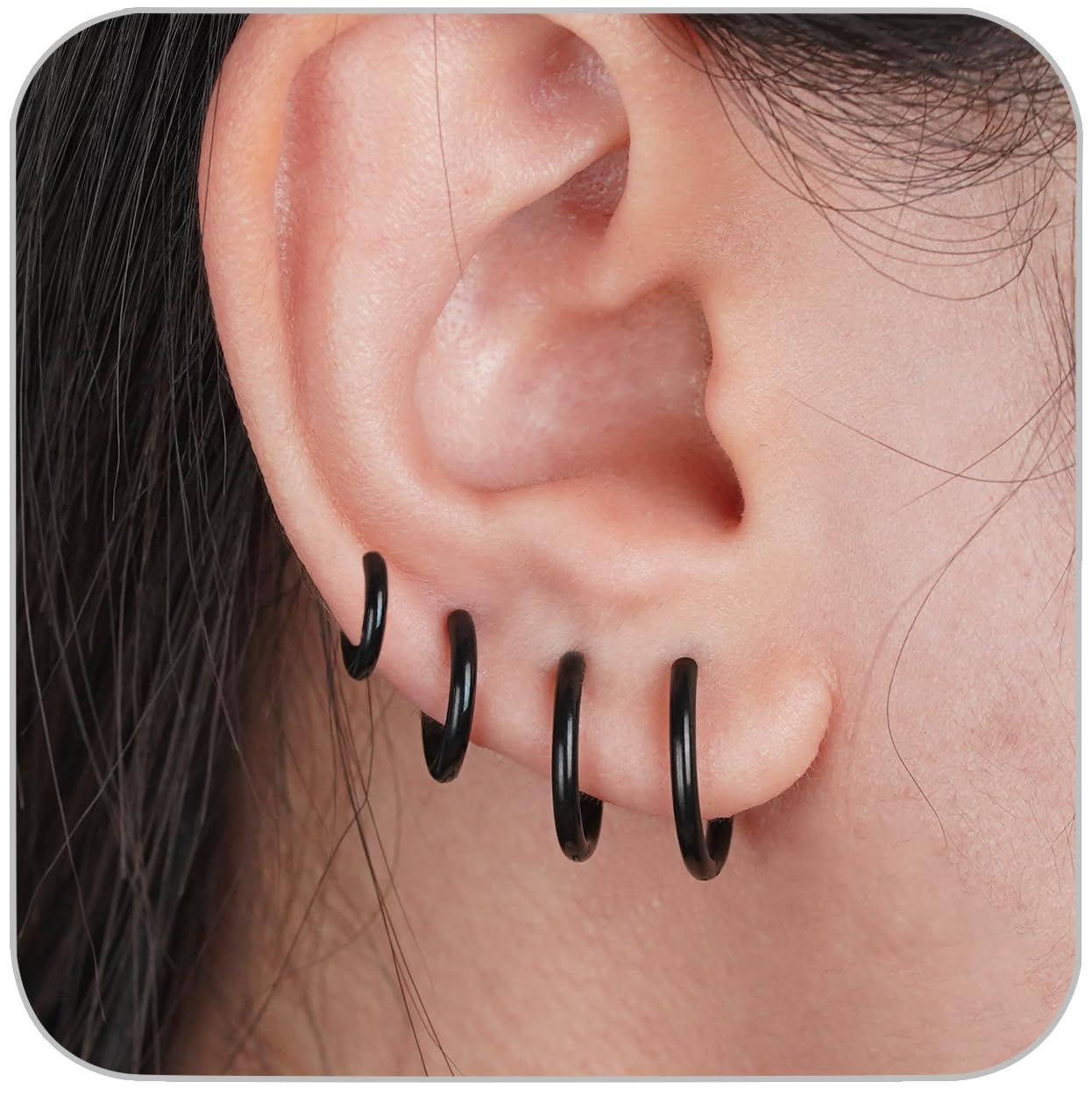 1 Pair 6mm Small Hoop Earrings for Women, Huggie Hoop Earrings (Gold/1.6mm)