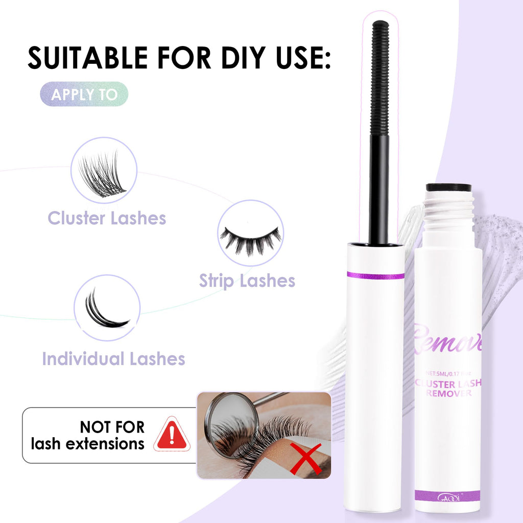 GAQQI Lash Cluster Glue, Waterproof Bond and Seal Lash Glue, Black - 10ml | Strong Hold 3-7days, Latex-free & Formaldehyde-free, Waterproof, For Cluster/ Individual/ Strip Lashes, Easy to Use