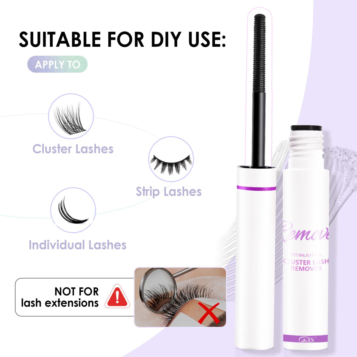 GAQQI Lash Cluster Glue, Waterproof Bond and Seal Lash Glue, Black - 10ml | Strong Hold 3-7days, Latex-free & Formaldehyde-free, Waterproof, For Cluster/ Individual/ Strip Lashes, Easy to Use