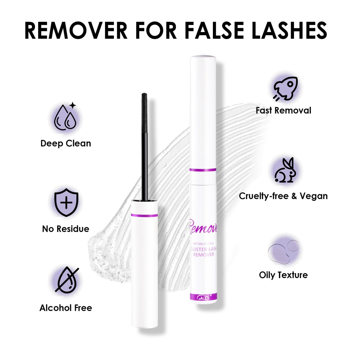 GAQQI Lash Cluster Glue, Waterproof Bond and Seal Lash Glue, Black - 10ml | Strong Hold 3-7days, Latex-free & Formaldehyde-free, Waterproof, For Cluster/ Individual/ Strip Lashes, Easy to Use
