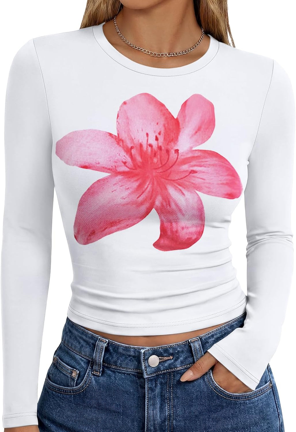 Trendy Queen Womens Long Sleeve T Shirts Fall Fashion Basic Y2K Tops 2026