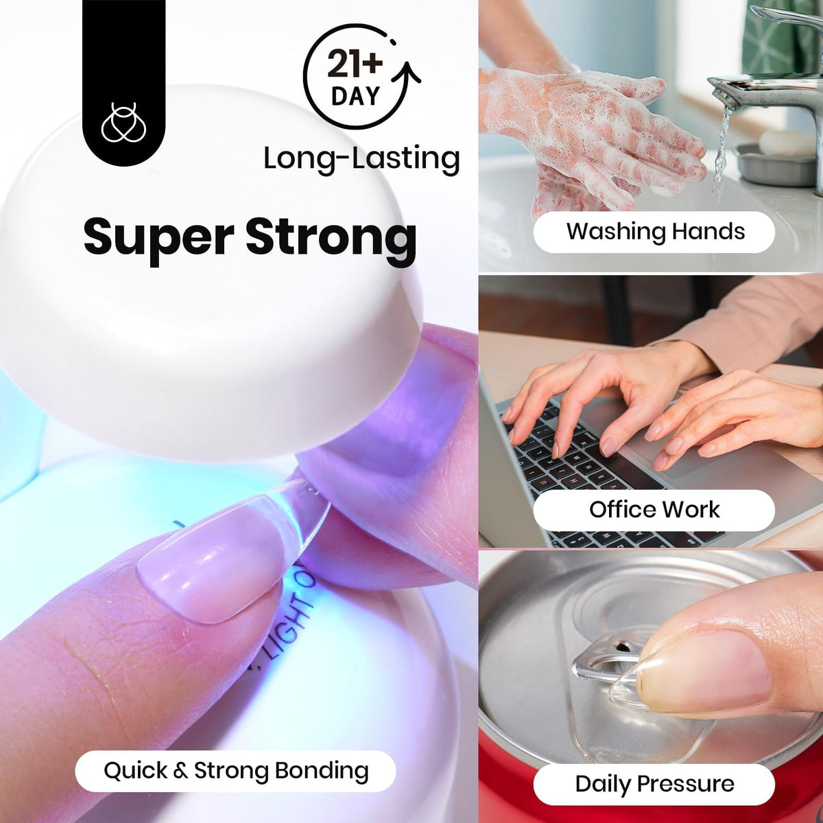 Beetles Soft Gel Nail Tips Short Almond 288pcs in 12 Sizes Etch-X | Pre-Etched Full Cover Acrylic Fake Nails, Salon Quality Nail Supplies, Easy DIY Extension Press On Nails, Gift for Women