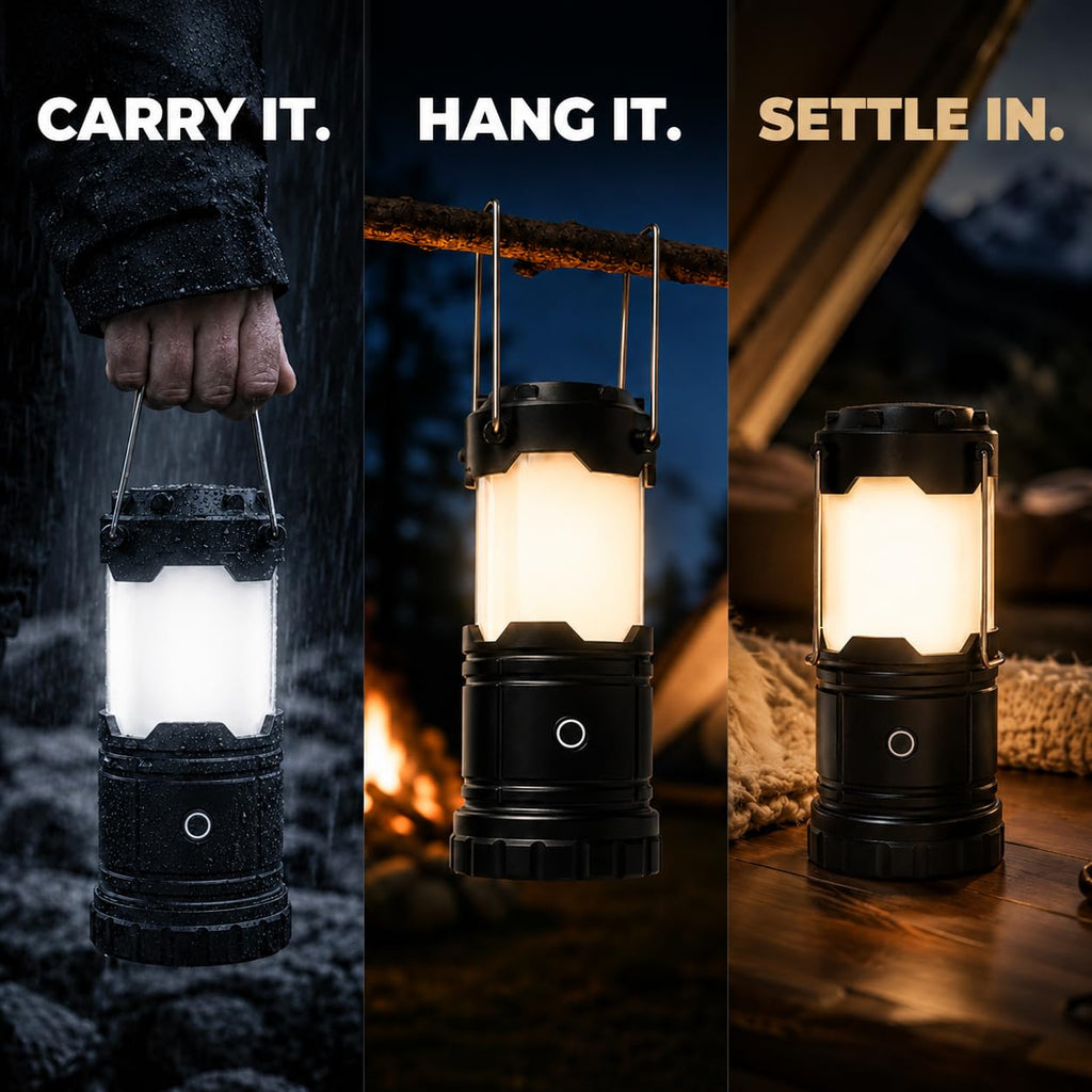 MalloMe Camping Lights LED Lantern Flashlights, Battery Operated Lamp Tent Lanterns for Power Outages, Camping Essentials Outdoor,Home,Emergency Gear, Hurricane Survival (3 AAA batteries not included)