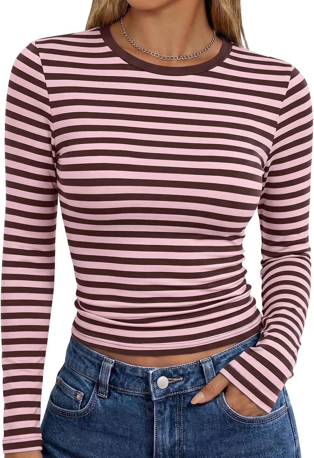 Trendy Queen Womens Long Sleeve T Shirts Fall Fashion Basic Y2K Tops 2026