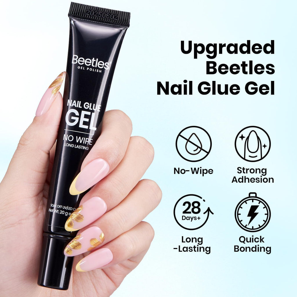Beetles Soft Gel Nail Tips Short Almond 288pcs in 12 Sizes Etch-X | Pre-Etched Full Cover Acrylic Fake Nails, Salon Quality Nail Supplies, Easy DIY Extension Press On Nails, Gift for Women