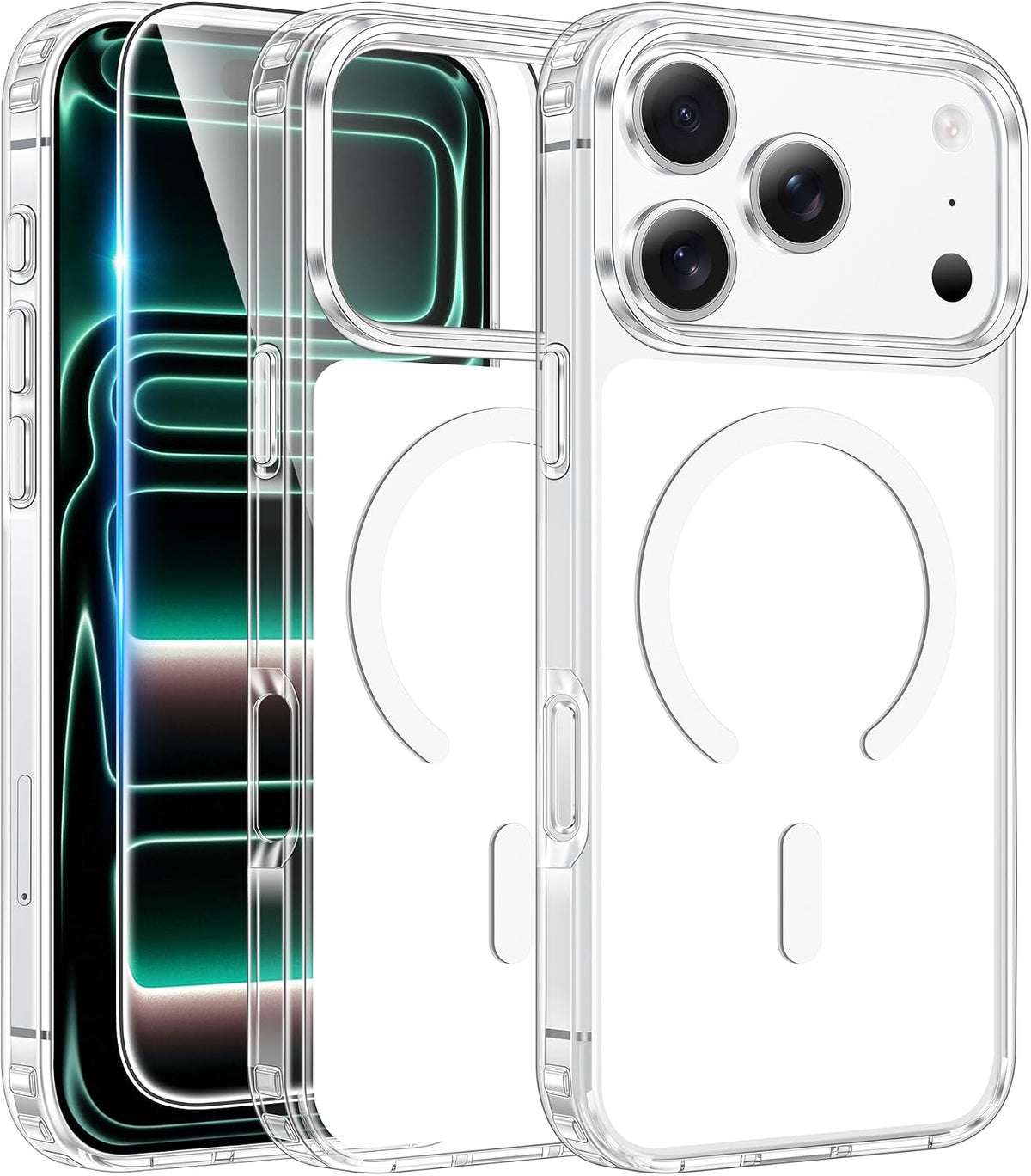 FNTCASE for iPhone 15/14/13 Case Compatible with Magsafe Clear Phonecase