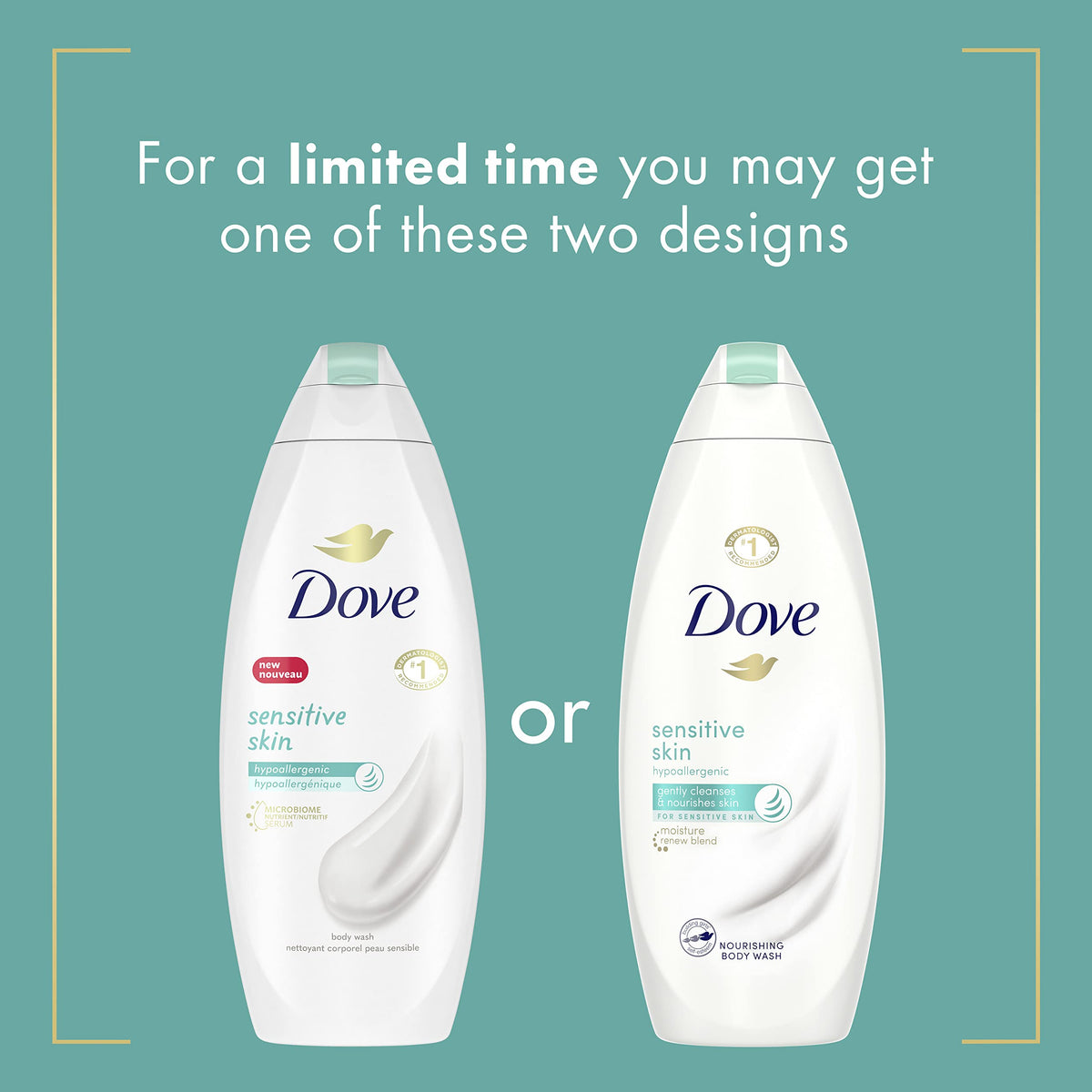 Dove Sensitive Skin Body Wash, 24hr Lotion-Soft Skin, 30.6 oz | Hypoallergenic body wash with MicroMoisture technology for 24-hour hydration and soft skin