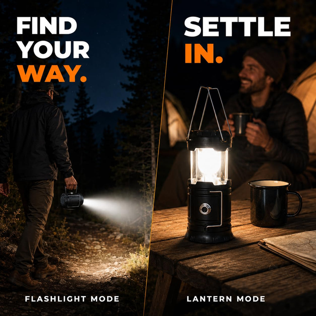 MalloMe Camping Lights LED Lantern Flashlights, Battery Operated Lamp Tent Lanterns for Power Outages, Camping Essentials Outdoor,Home,Emergency Gear, Hurricane Survival (3 AAA batteries not included)
