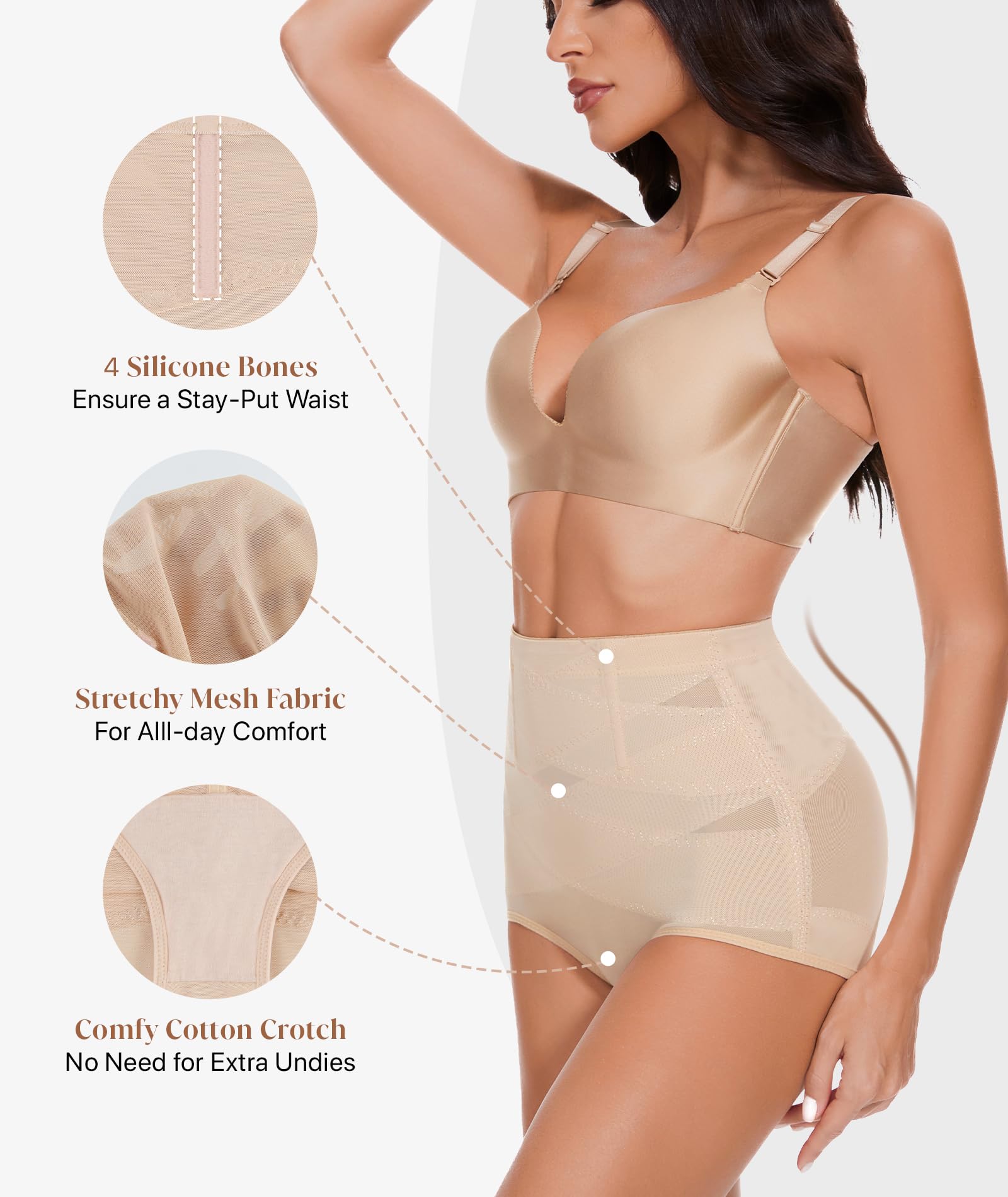GYDEK Tummy Control Shapewear Panties for Women High Waist Shaper Underwear | Breathable material, High-Waist, Shapewear Girdle, Body Shaper, Seamless Shapewear, Lightweight