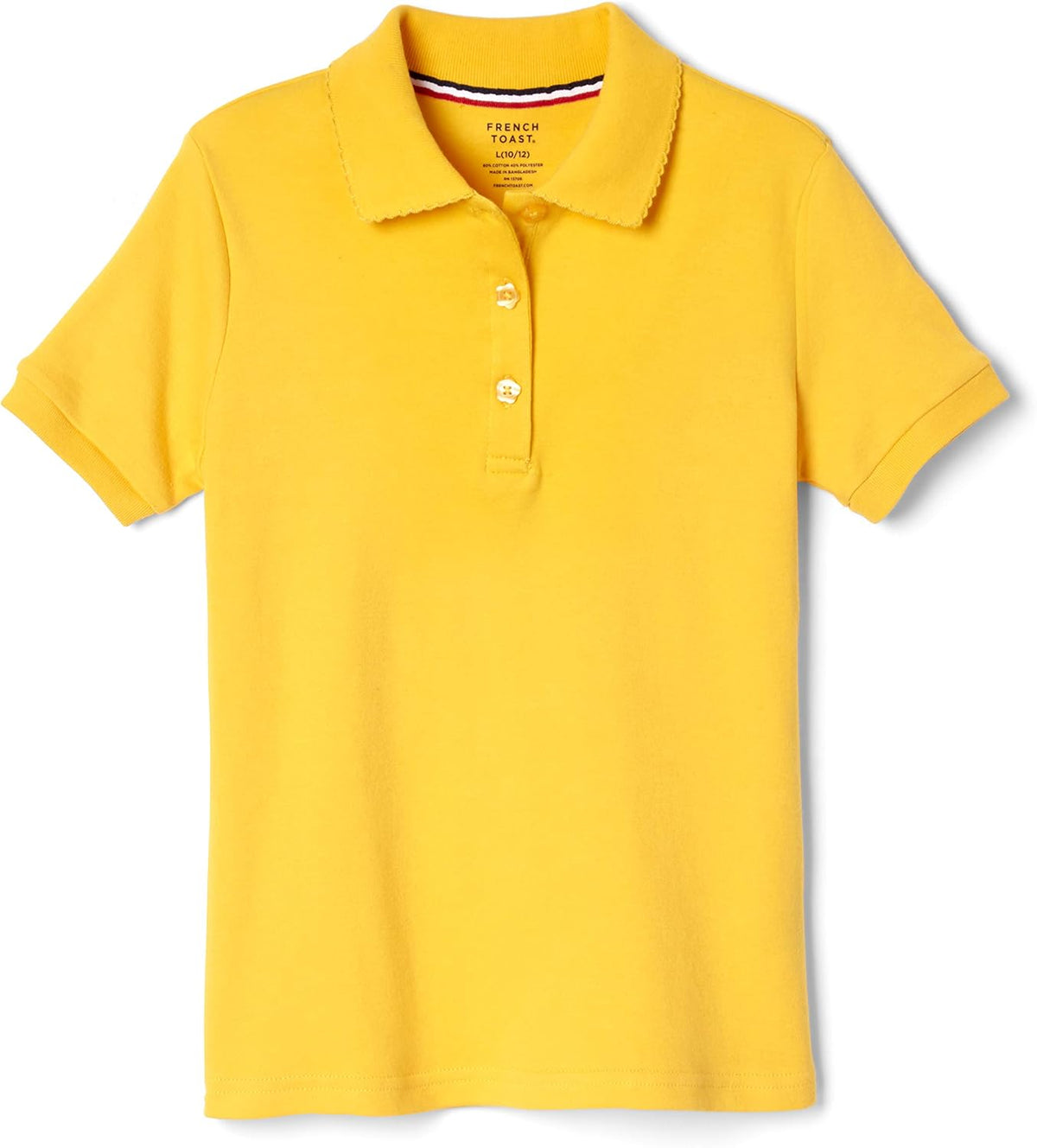 French Toast Girls' Short Sleeve Picot Collar Polo School Uniform Shirt (Standard and Plus)