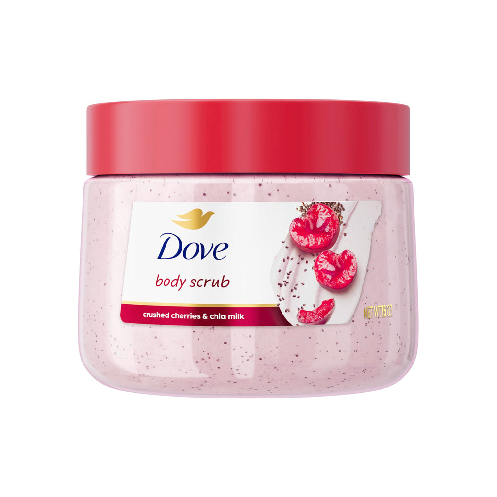 Dove Himalayan Salt & Rose Oil Body Scrub Exfoliates and Deeply 15 oz | For skin that needs polish, Helps reveal smooth skin, With Himalayan salt & Rose Oil