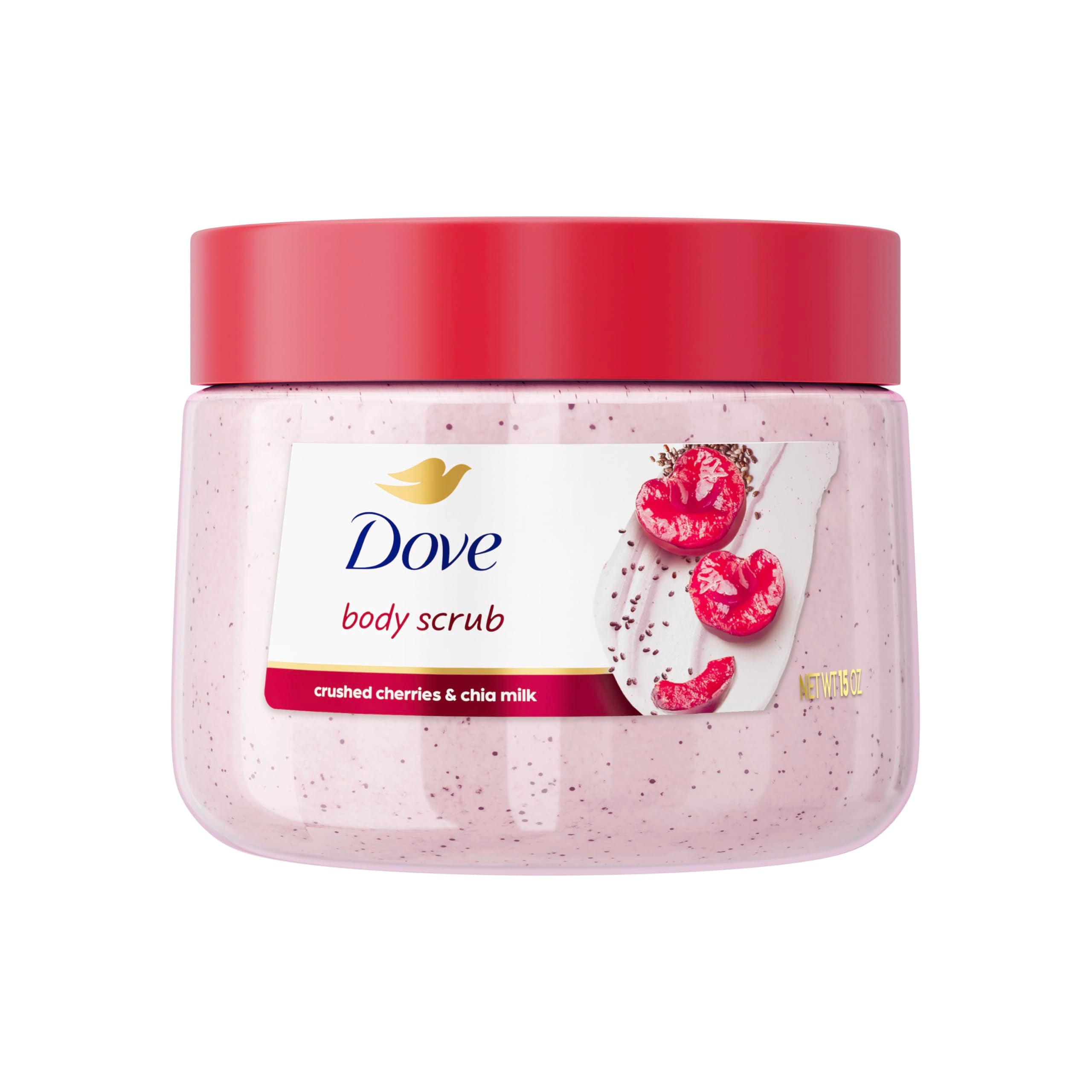Dove Himalayan Salt & Rose Oil Body Scrub Exfoliates and Deeply 15 oz | For skin that needs polish, Helps reveal smooth skin, With Himalayan salt & Rose Oil