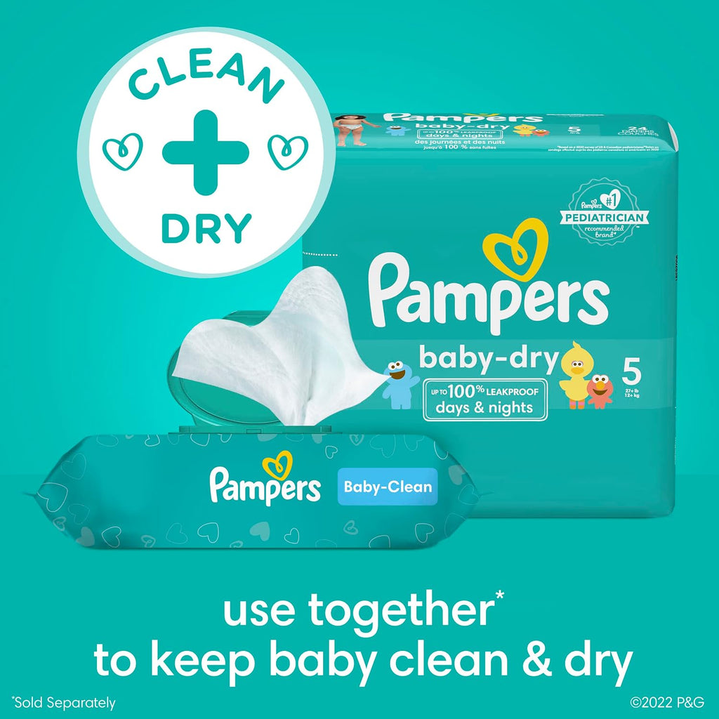 Pampers Baby Wipes, Complete Clean Baby Fresh Scented Wipe, Gently Cleans Head to Toe, 72 Total (1 Flip-Top Packs)