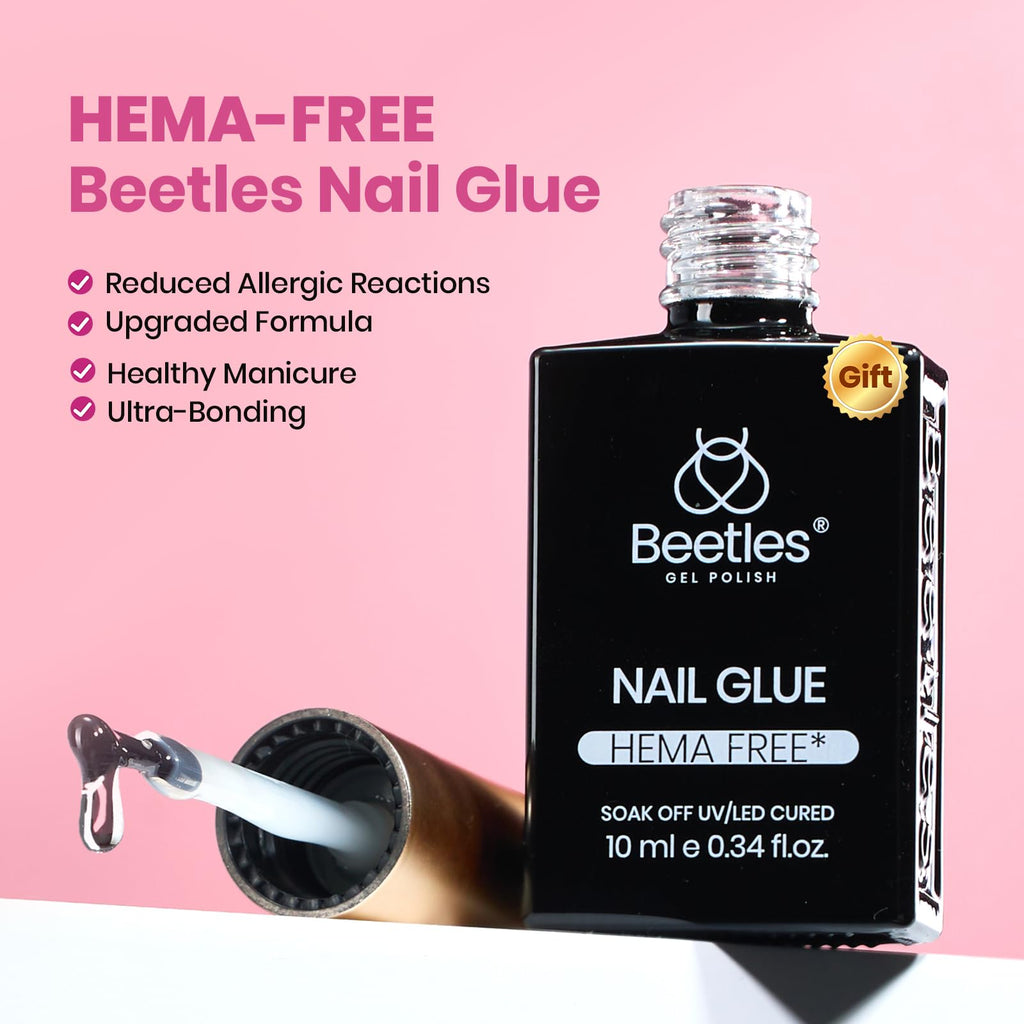 Beetles Soft Gel Nail Tips Short Almond 288pcs in 12 Sizes Etch-X | Pre-Etched Full Cover Acrylic Fake Nails, Salon Quality Nail Supplies, Easy DIY Extension Press On Nails, Gift for Women