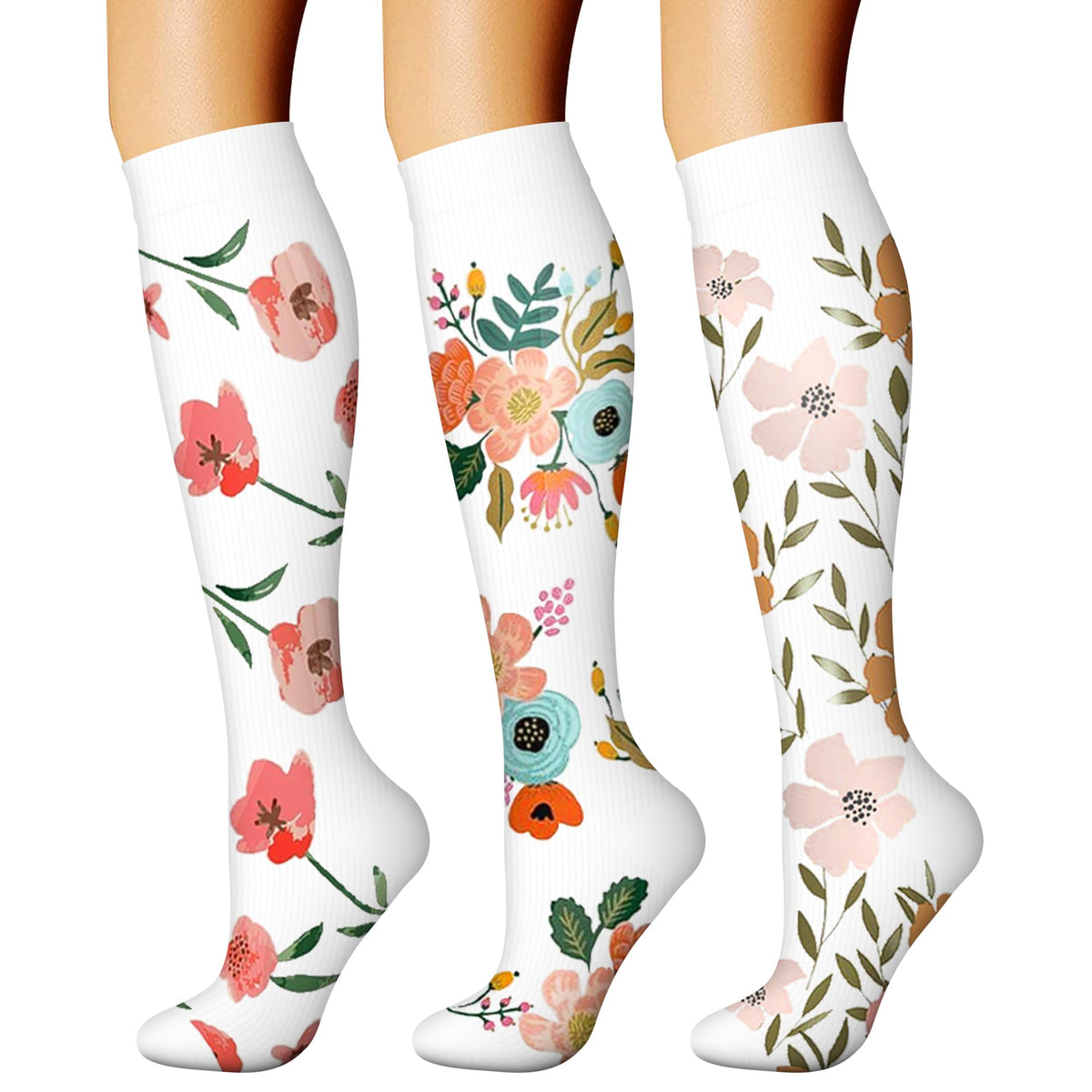 CHARMKING Compression Socks for Women & Men Circulation (3 Pairs) 15-20 mmHg is Best Support for Athletic Running Cycling