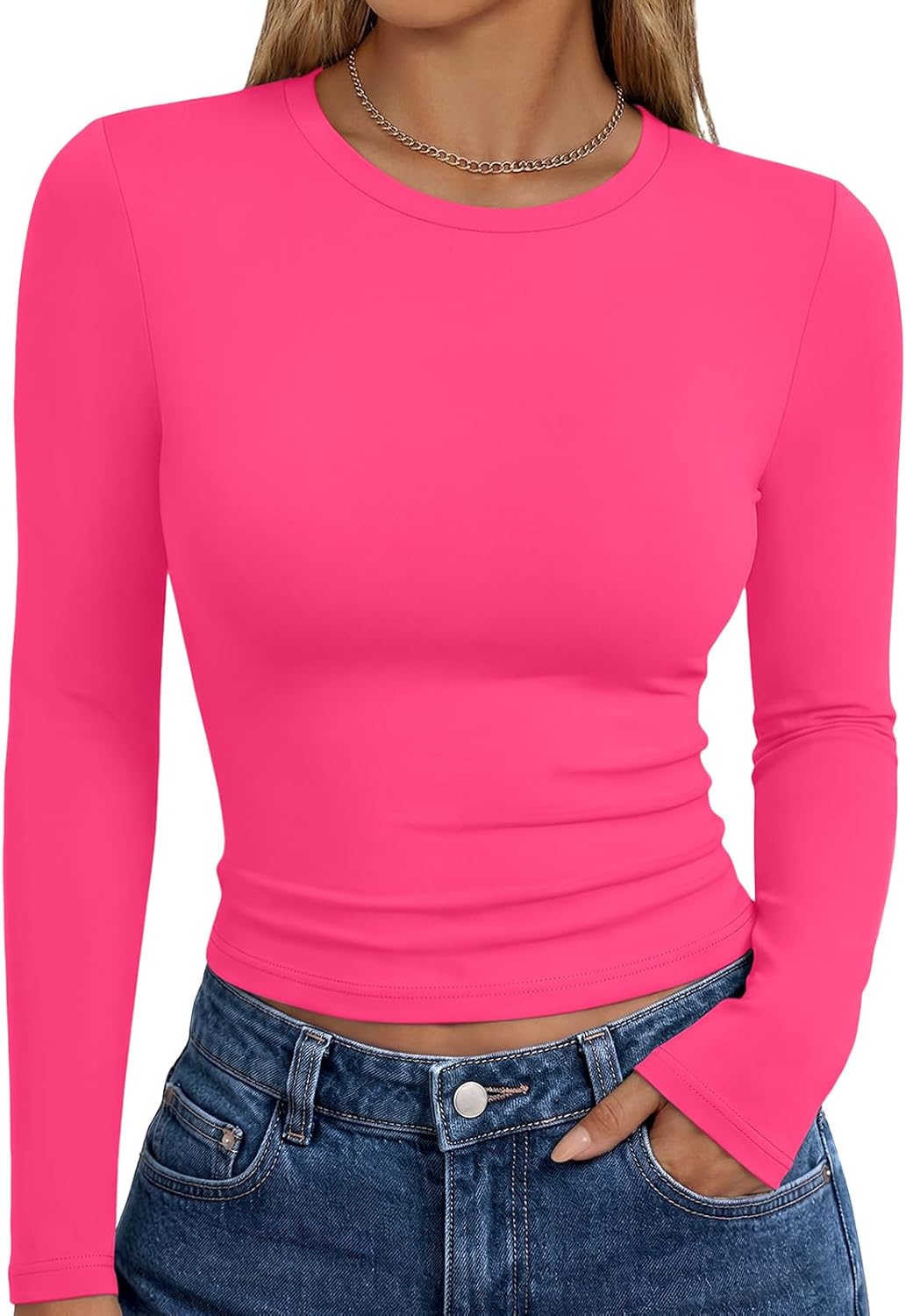 Trendy Queen Womens Long Sleeve T Shirts Fall Fashion Basic Y2K Tops 2026