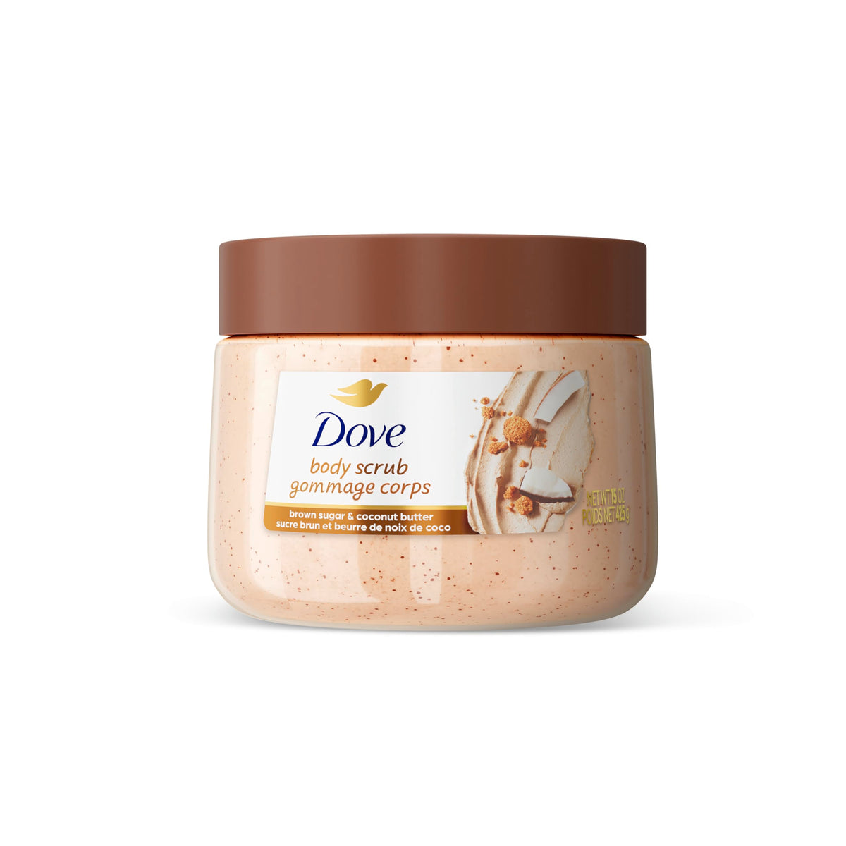 Dove Himalayan Salt & Rose Oil Body Scrub Exfoliates and Deeply 15 oz | For skin that needs polish, Helps reveal smooth skin, With Himalayan salt & Rose Oil