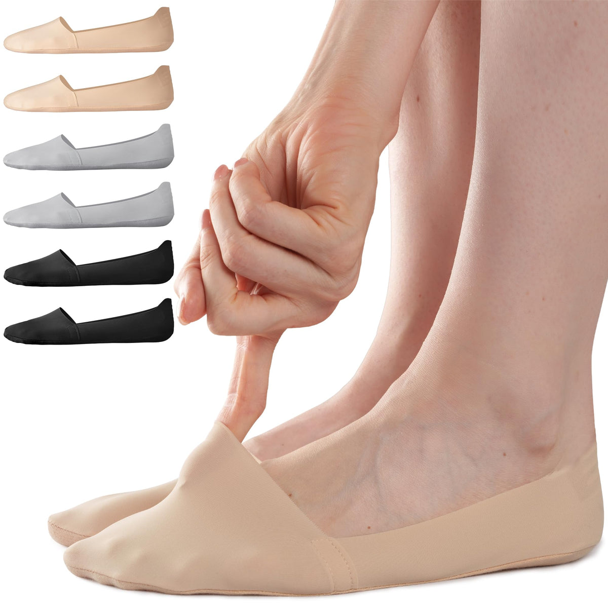 Sofier No Show Socks Womens,6 Pairs Non Slip Low Cut Invisible Liner