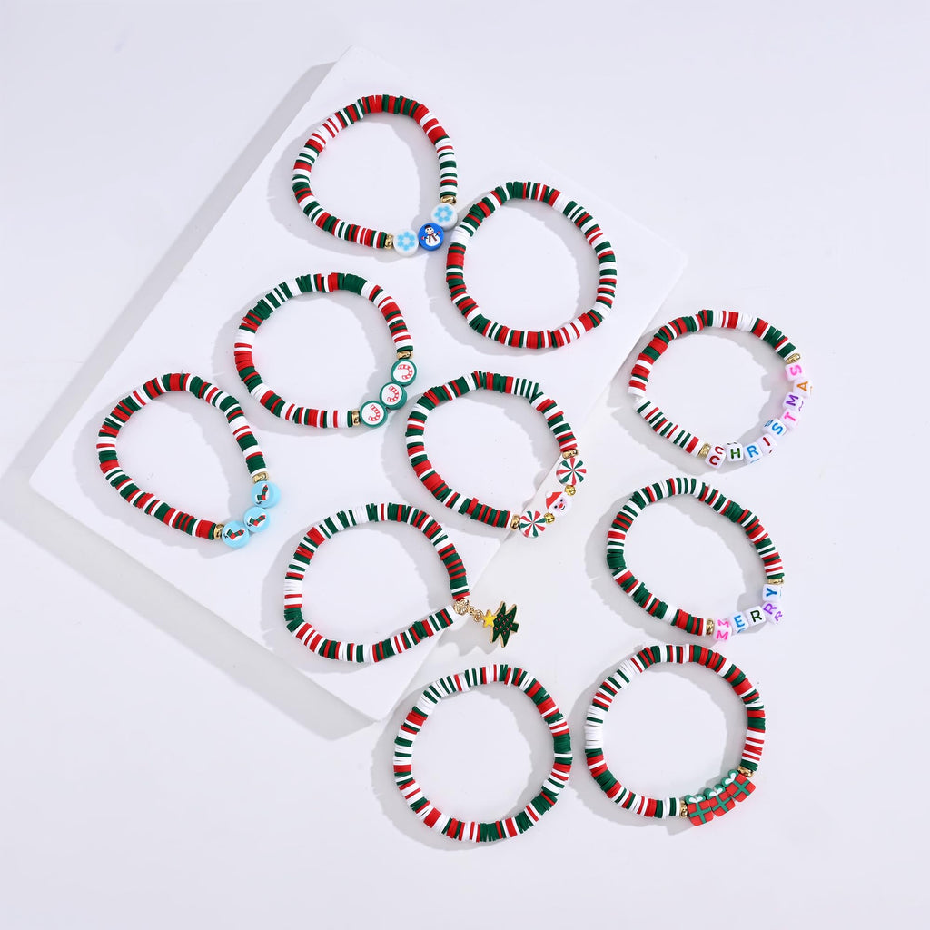 Friendship Bracelets for Girls, 10-Piece Cute Preppy Beaded Bracelet Set for Teen Girls, Matching Bracelets for Friends, Birthday Gifts for Daughter Granddaughter Niece