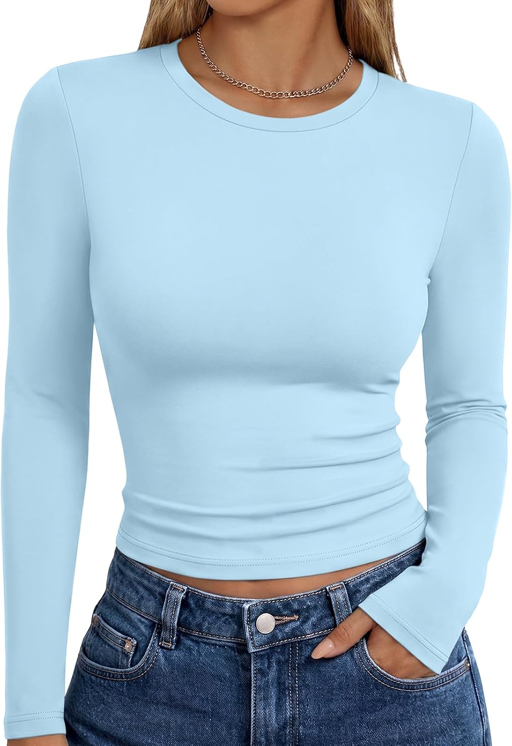 Trendy Queen Womens Long Sleeve T Shirts Fall Fashion Basic Y2K Tops 2026