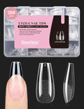 Beetles Soft Gel Nail Tips Short Almond 288pcs in 12 Sizes Etch-X | Pre-Etched Full Cover Acrylic Fake Nails, Salon Quality Nail Supplies, Easy DIY Extension Press On Nails, Gift for Women