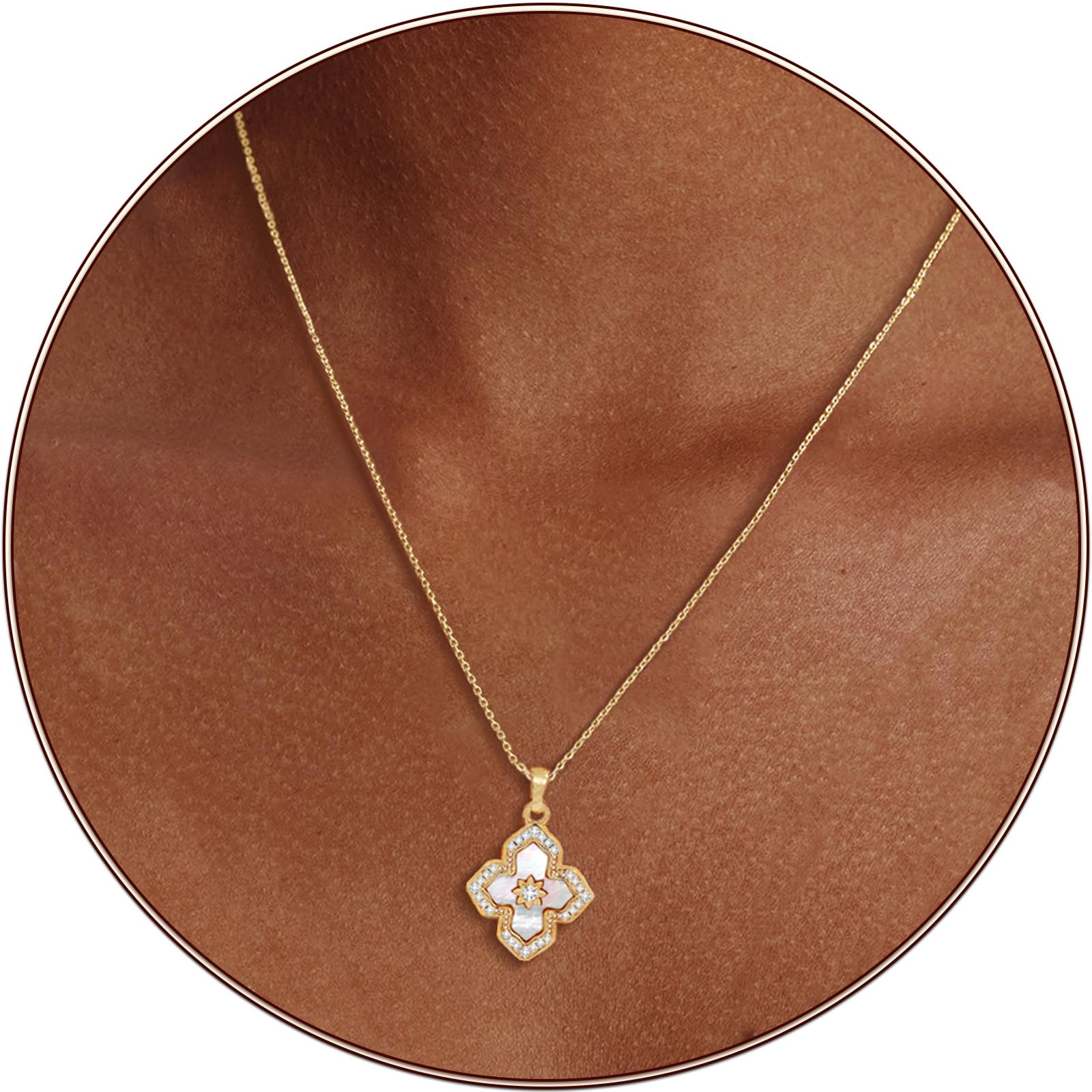 Partm Gold Cross Necklace for Women 14K Plated Dainty Pendant Cross Chain Faith Crucifix Choker Baptism Necklace for Women Trendy Religious Jewelry Hypoallergenic