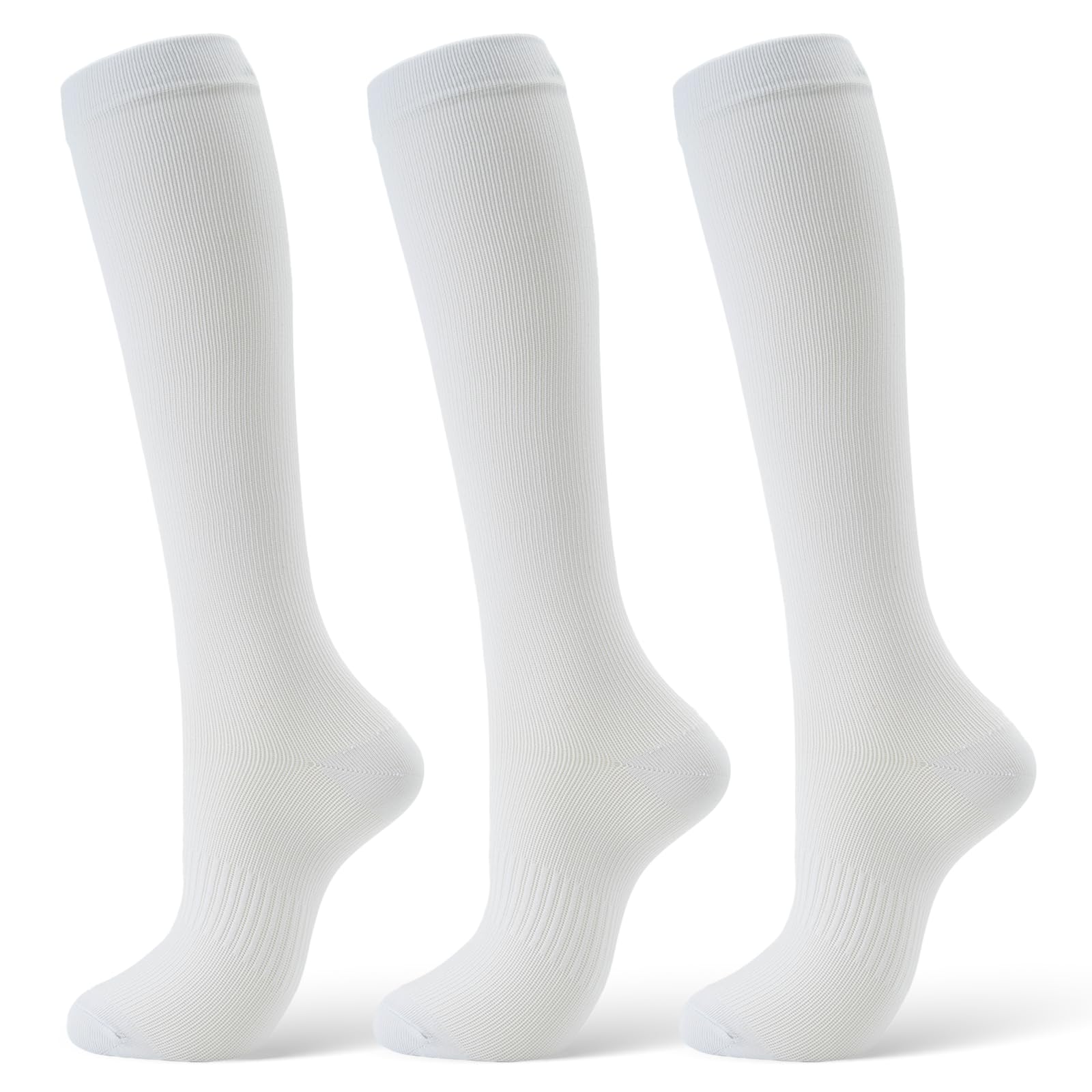 Compression Socks for Women & Men 15-20 mmHg, Knee High, 3 Pairs | Graduated Compression, Supports Circulation, Ideal for Nurses, Pregnancy, Travel, Flights, Running & Athletic Edema