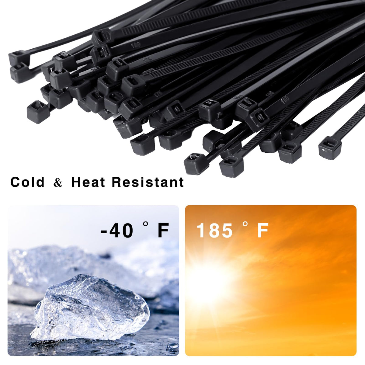 Cable Zip Ties,400 Pack Black Assorted Sizes 12+8+6+4 Inch,Multi-Purpose Self-Locking Nylon Cable Cord Management,Plastic Wire Ties for Home,Office,Garden,Workshop. By HAVE ME TD