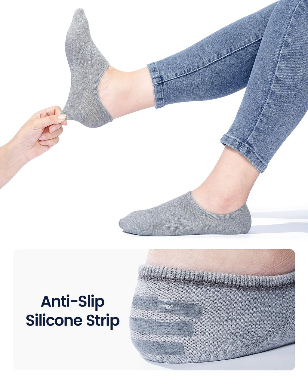IDEGG Women & Men No Show Low Cut Anti‑Slip Casual Sports Running Socks