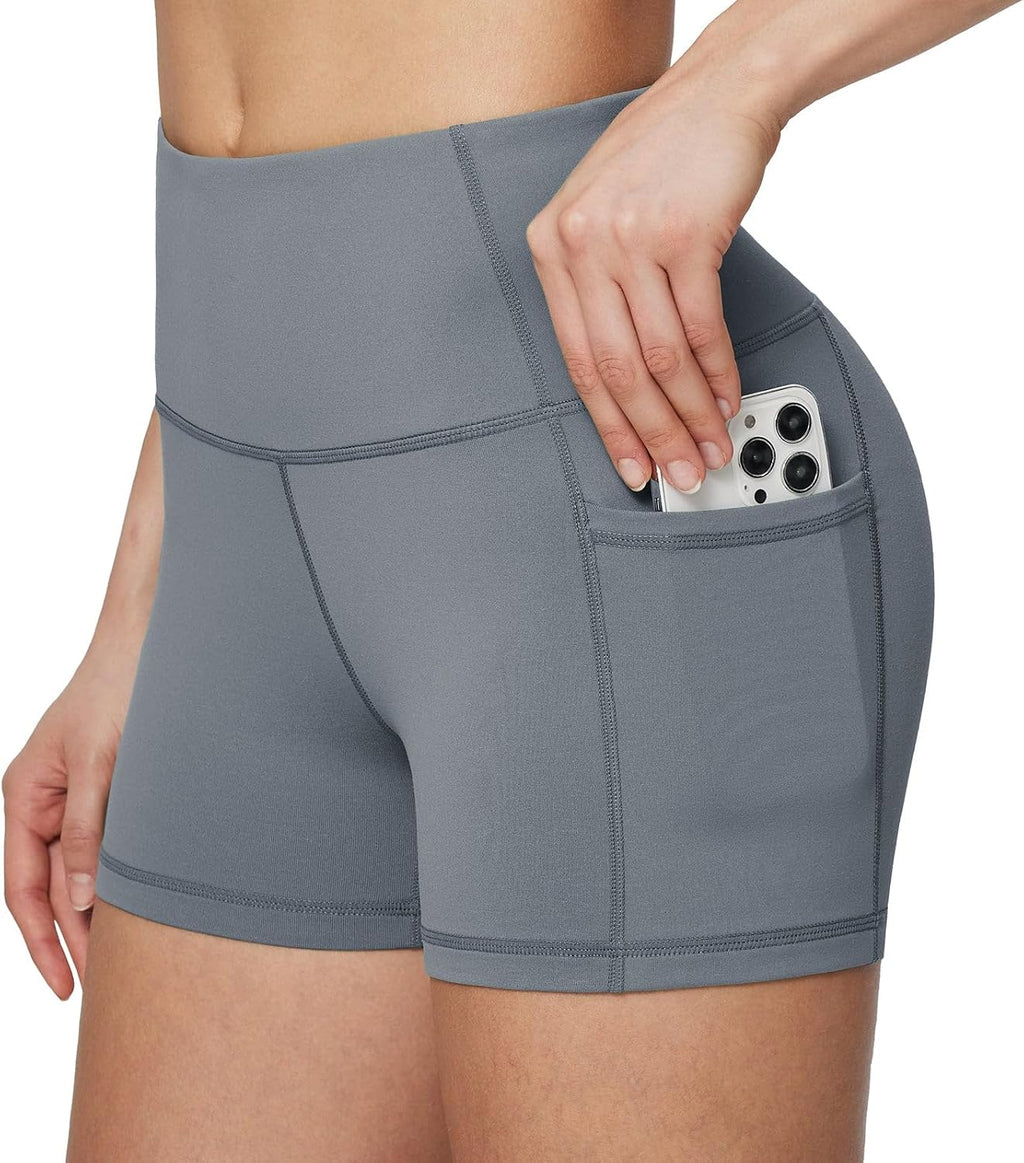 baleaf Women's High Waist Biker Shorts with 3 Pockets