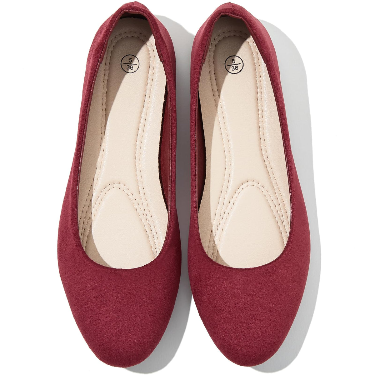 Shupua Flats for Women Round Toe Black Ballet Flats Dressy Work Shoes