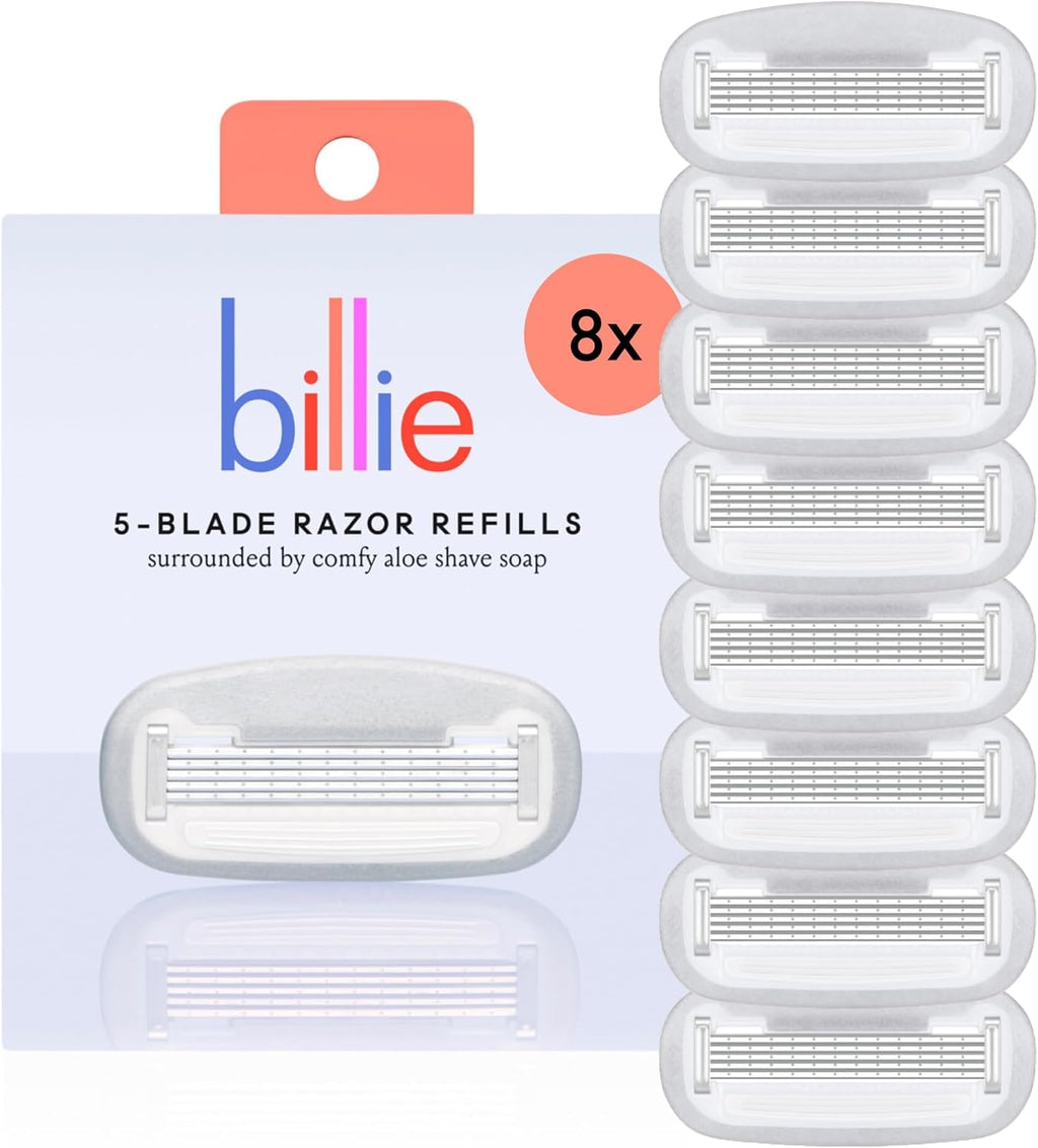 Billie Razor Refills Women, 4 ct | 5 blade razors for women, Sensitive skin, Surrounded by aloe shave soap