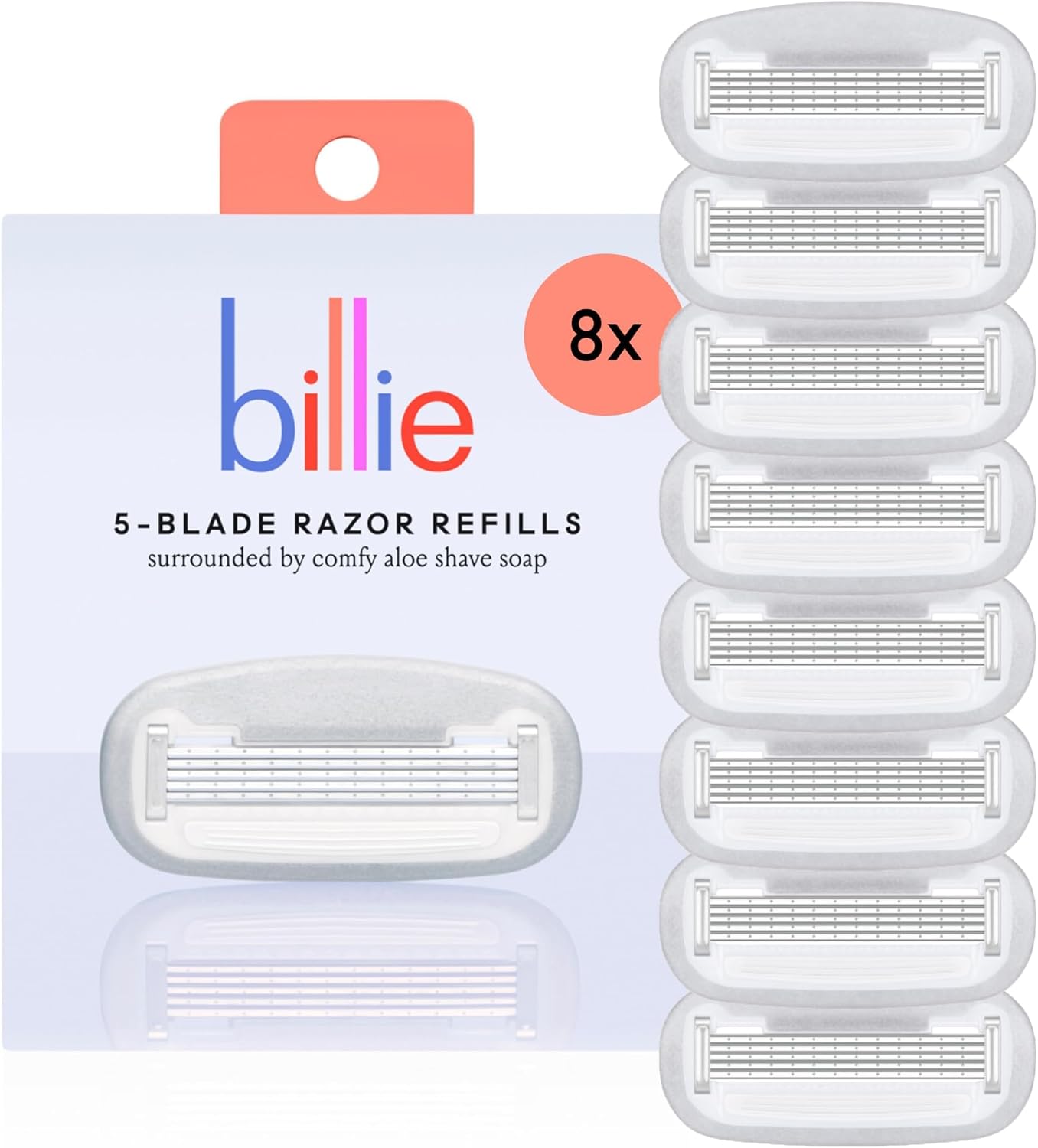 Billie Razor Refills Women, 4 ct | 5 blade razors for women, Sensitive skin, Surrounded by aloe shave soap