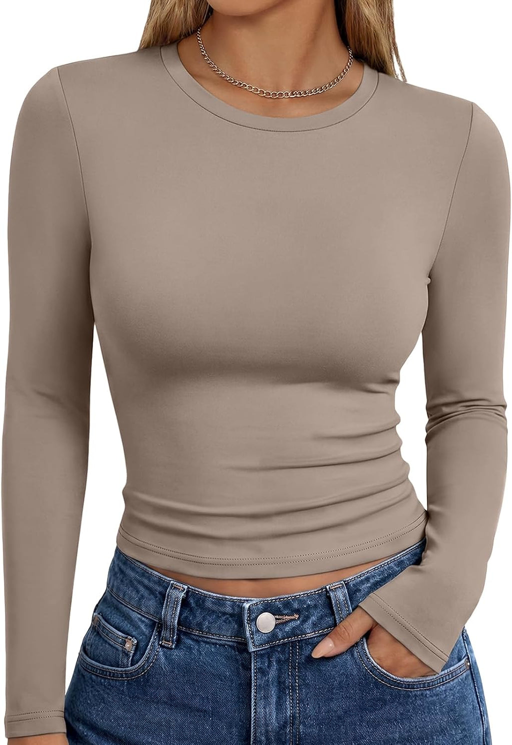 Trendy Queen Womens Long Sleeve T Shirts Fall Fashion Basic Y2K Tops 2026