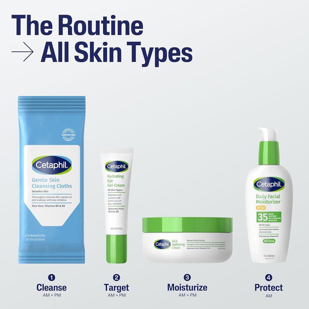 Cetaphil Gentle Makeup Remover Face Wipes, Fragrance Free, 25 Count | Sensitive skin safe, alcohol-free, fragrance-free, daily facial cleansing, removes makeup, dermatologist recommended