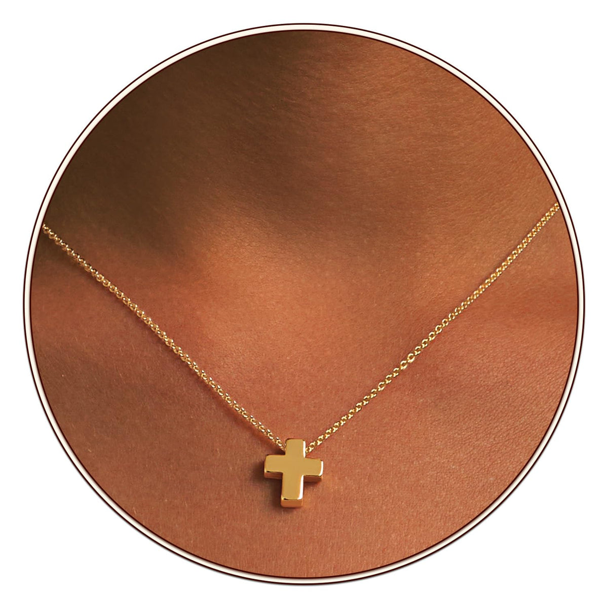 Partm Gold Cross Necklace for Women 14K Plated Dainty Pendant Cross Chain Faith Crucifix Choker Baptism Necklace for Women Trendy Religious Jewelry Hypoallergenic