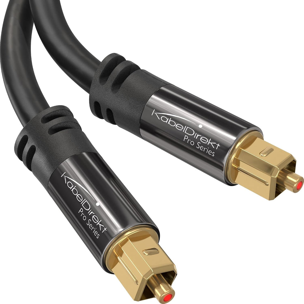KabelDirekt – Optical Audio TOSLINK Cable – 6ft – Soundbar