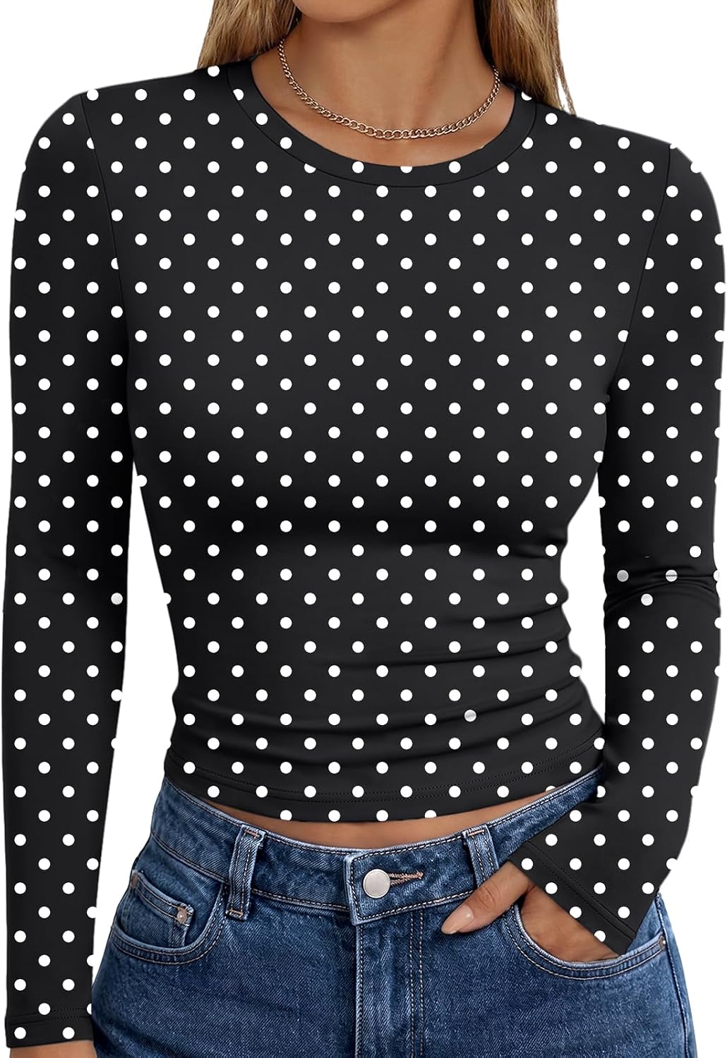 Trendy Queen Womens Long Sleeve T Shirts Fall Fashion Basic Y2K Tops 2026