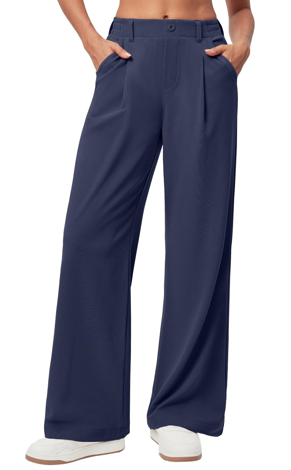 Ewedoos Wide Leg Dress Work Pants for Women Business Casual Office Outfits | Stretchy Pull on Slacks Trousers, Wrinkle-Resistant, 2 Side Pockets, Comfy for All-Day Wear, Business Casual, Travel,Teacher