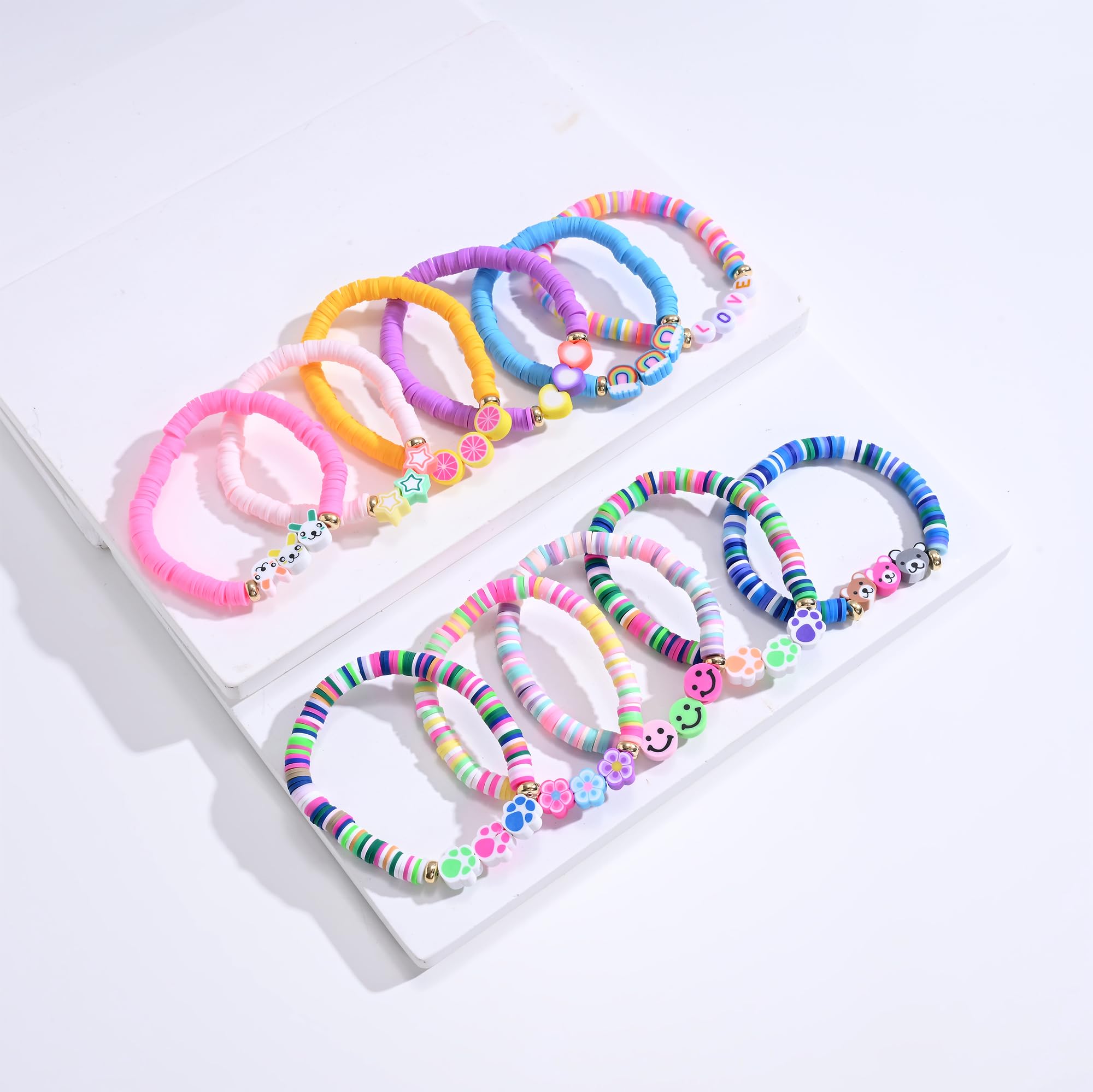 Friendship Bracelets for Girls, 10-Piece Cute Preppy Beaded Bracelet Set for Teen Girls, Matching Bracelets for Friends, Birthday Gifts for Daughter Granddaughter Niece