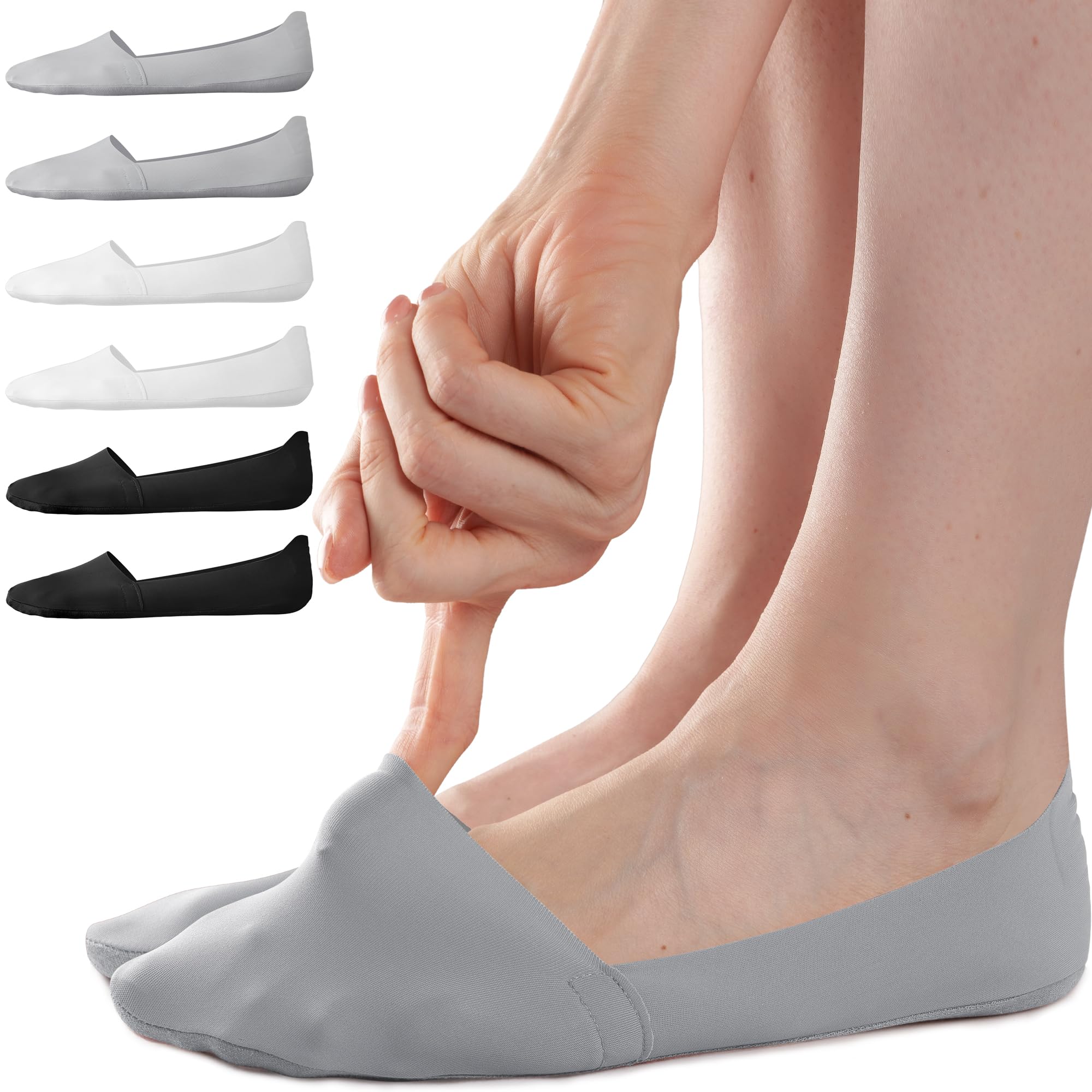 Sofier No Show Socks Womens,6 Pairs Non Slip Low Cut Invisible Liner